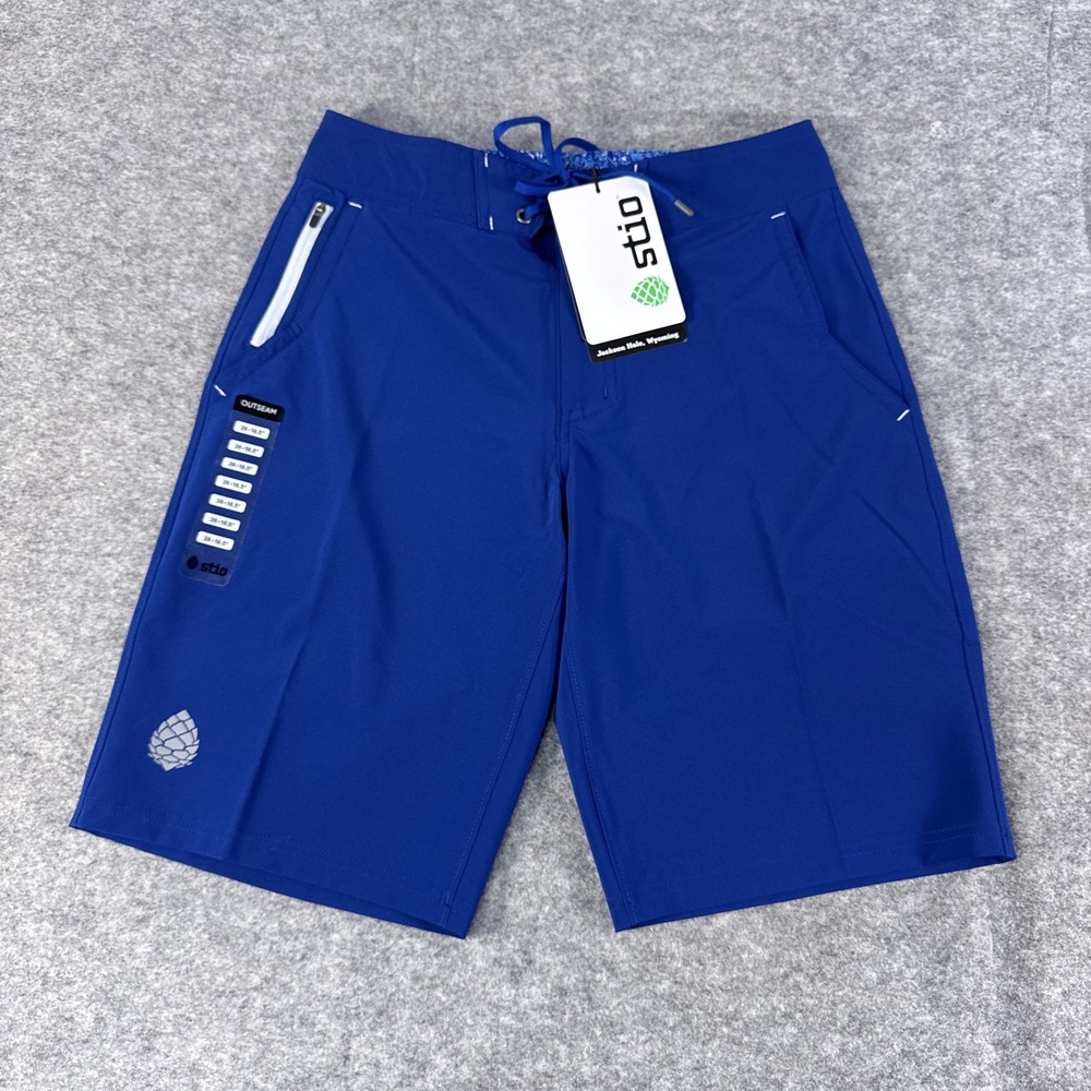Stio CFS Board Short Mens 28 Blue Cobalt Night Swim Trunks UPF 50 Stretch Water